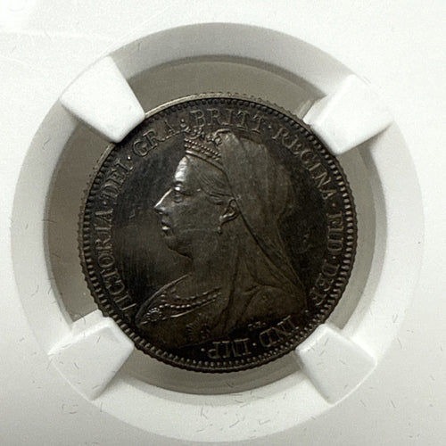 Exclusive Coins 1893 Great Britain SixPence Queen Victoria Veiled Head NGC PF 62 Silver