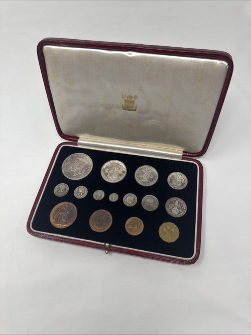 Exclusive Coins 1937 ProofSpecimen Coin Set - 15 Coins Including Maundy Money - In Original Case