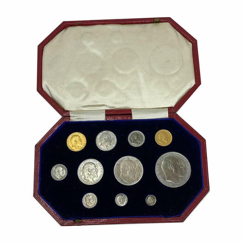 Royal Mint Coins 1902 Edward VII Matte Proof Short Set – Coronation Gold & Silver Coins