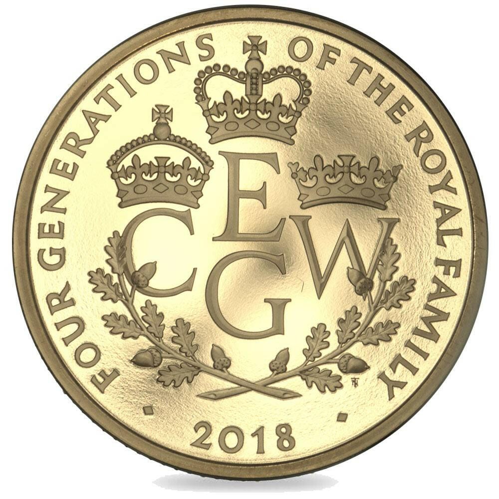 The Royal Mint Coins 2018 Four Generations of Royalty Gold Proof £5 Coin – Royal Mint Commemorative