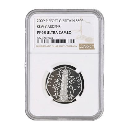 2009 Kew Gardens Fifty Pence Proof NGC PF 68 Piefort