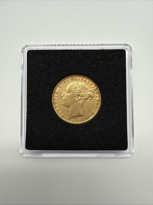 Exclusive Coins 1876 Queen Victoria Full Gold Sovereign Struck In Melbourne 22k