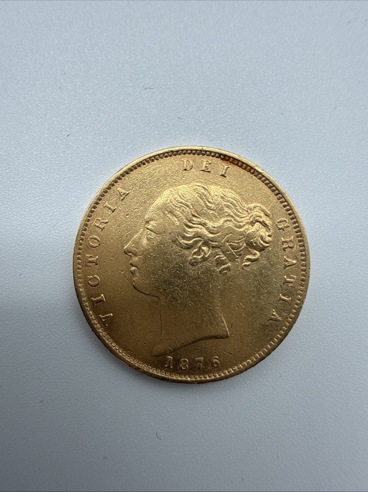 Exclusive Coins 1876 Queen Victoria Shield Reverse Half Sovereign 22k Nice Grade