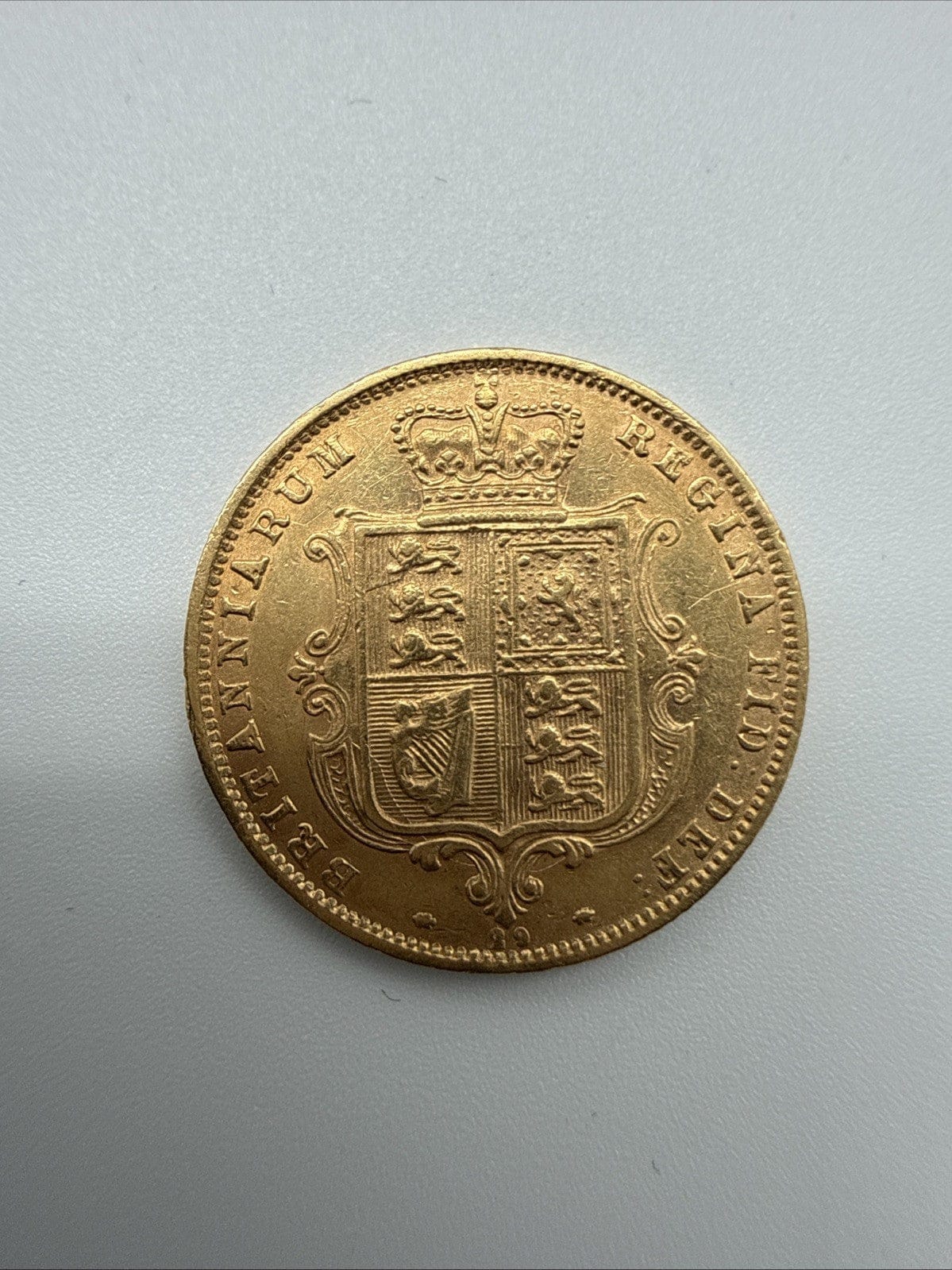 Exclusive Coins 1876 Queen Victoria Shield Reverse Half Sovereign 22k Nice Grade