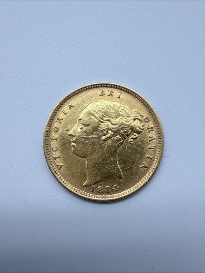 Exclusive Coins 1884 Queen Victoria Shield Reverse Half Sovereign Struck In London 22k