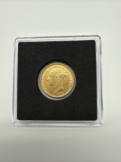 Exclusive Coins 1885 Queen Victoria Shield Reverse Half Sovereign Young Head  22k