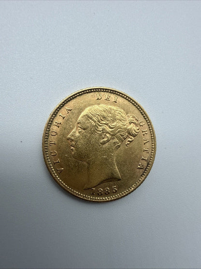 Exclusive Coins 1885 Queen Victoria Shield Reverse Half Sovereign Young Head  22k
