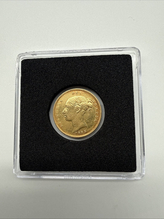 Exclusive Coins 1885 Queen Victoria Shield Reverse Half Sovereign Young Head  22k #2