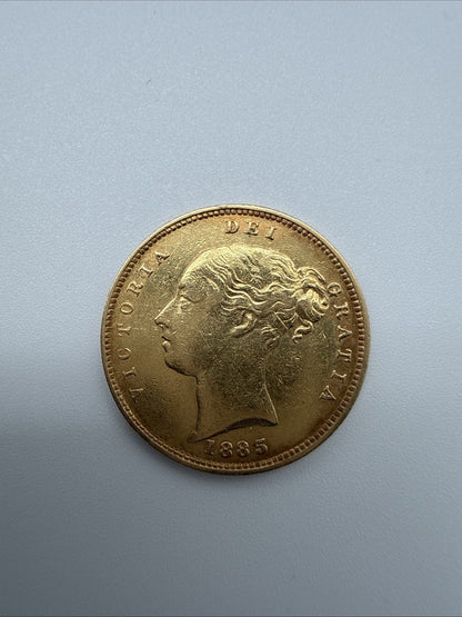 Exclusive Coins 1885 Queen Victoria Shield Reverse Half Sovereign Young Head  22k #2