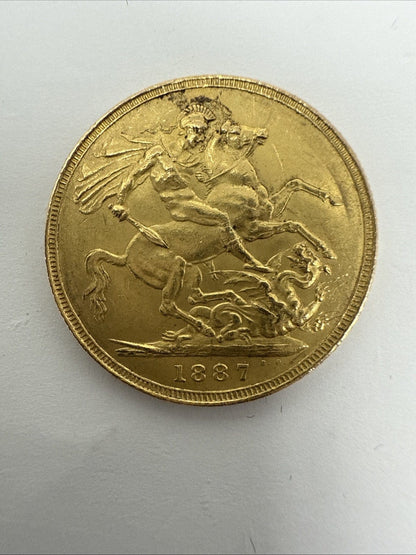Exclusive Coins 1887 Queen Victoria Gold Jubilee Full Gold Sovereign 22k