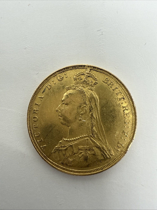 Exclusive Coins 1887 Queen Victoria Gold Jubilee Full Gold Sovereign 22k
