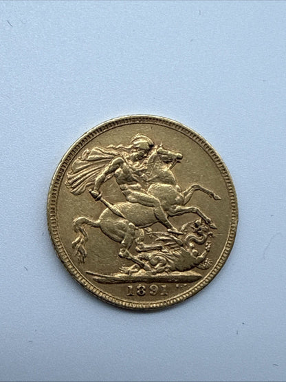 Exclusive Coins 1891 Queen Victoria Jubilee Head Full Gold Sovereign 22k