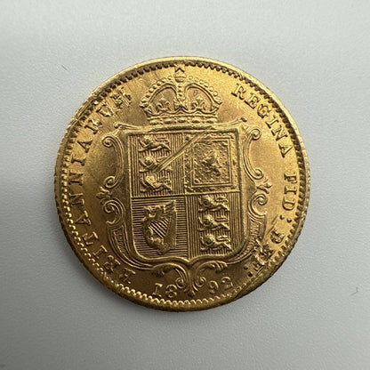 Exclusive Coins 1892 Queen Victoria Half Sovereign Sheild Reverse 22k