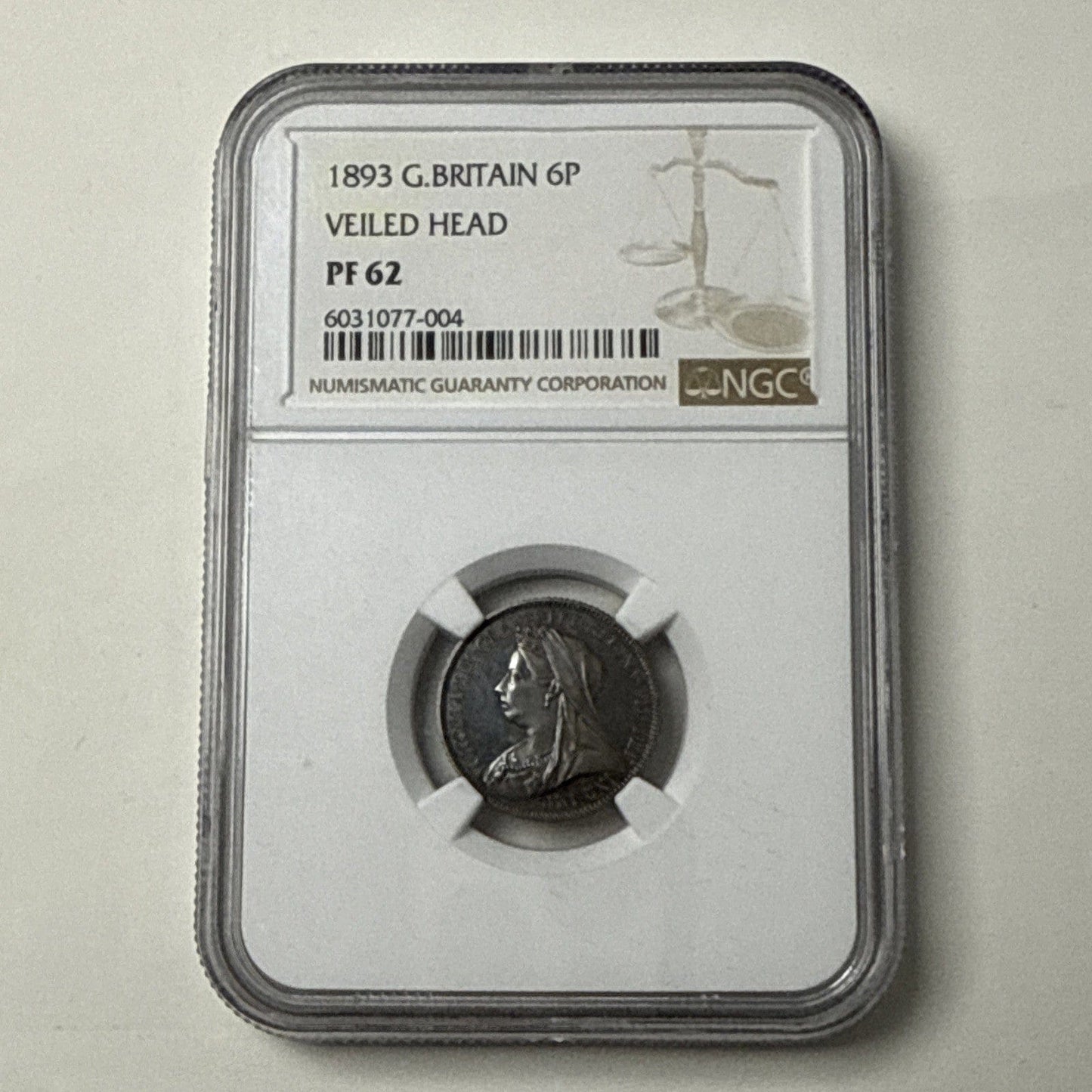 Exclusive Coins 1893 Great Britain SixPence Queen Victoria Veiled Head  NGC PF 62 Silver
