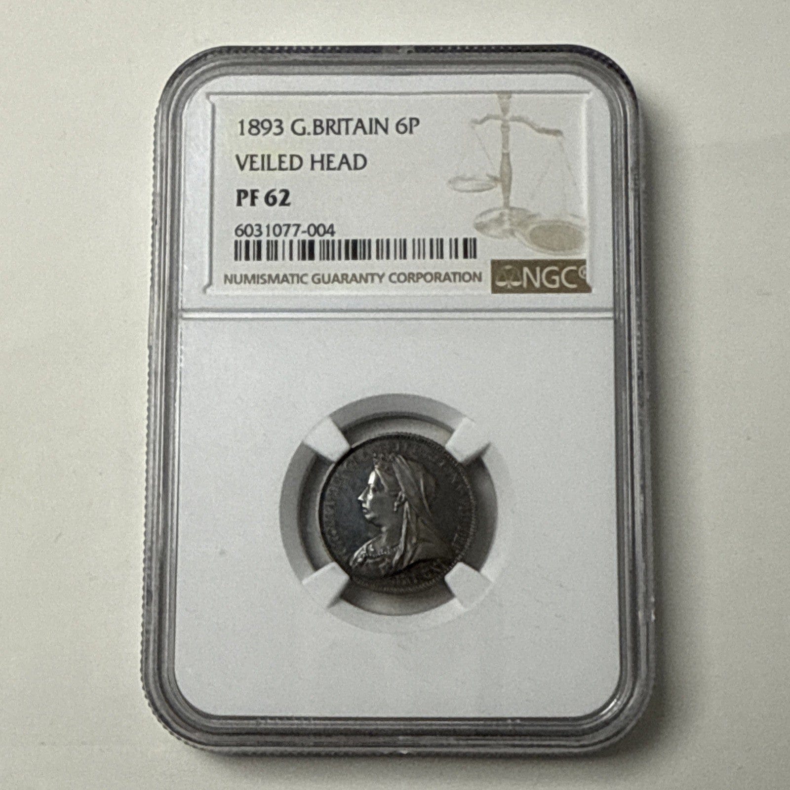 Exclusive Coins 1893 Great Britain SixPence Queen Victoria Veiled Head  NGC PF 62 Silver