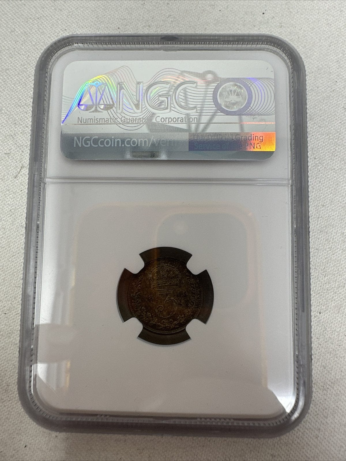 Exclusive Coins 1893 Great Britain  Three pence Queen Victoria Veiled Head Mint State Coin 62