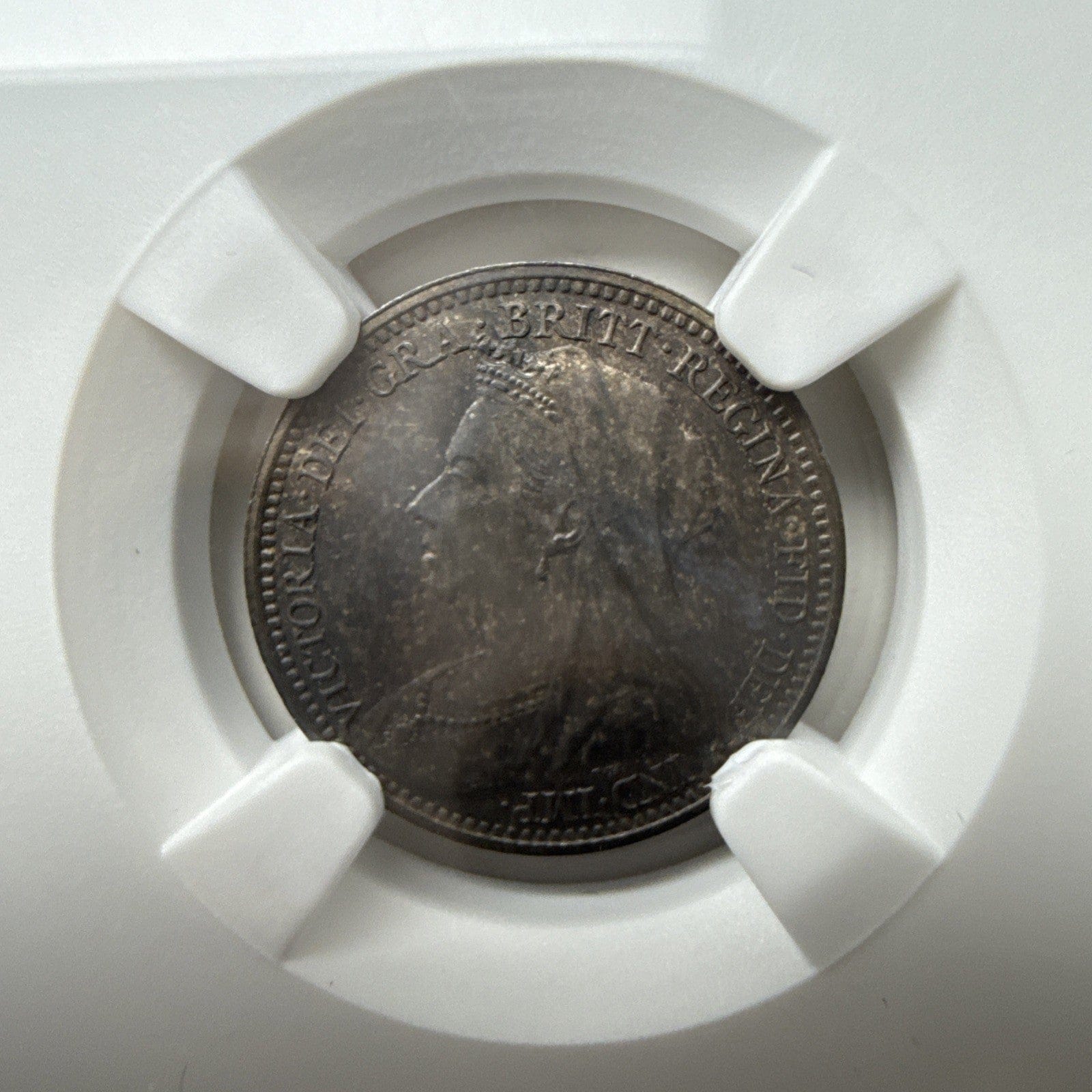 Exclusive Coins 1893 Great Britain  Three pence Queen Victoria Veiled Head Mint State Coin 62