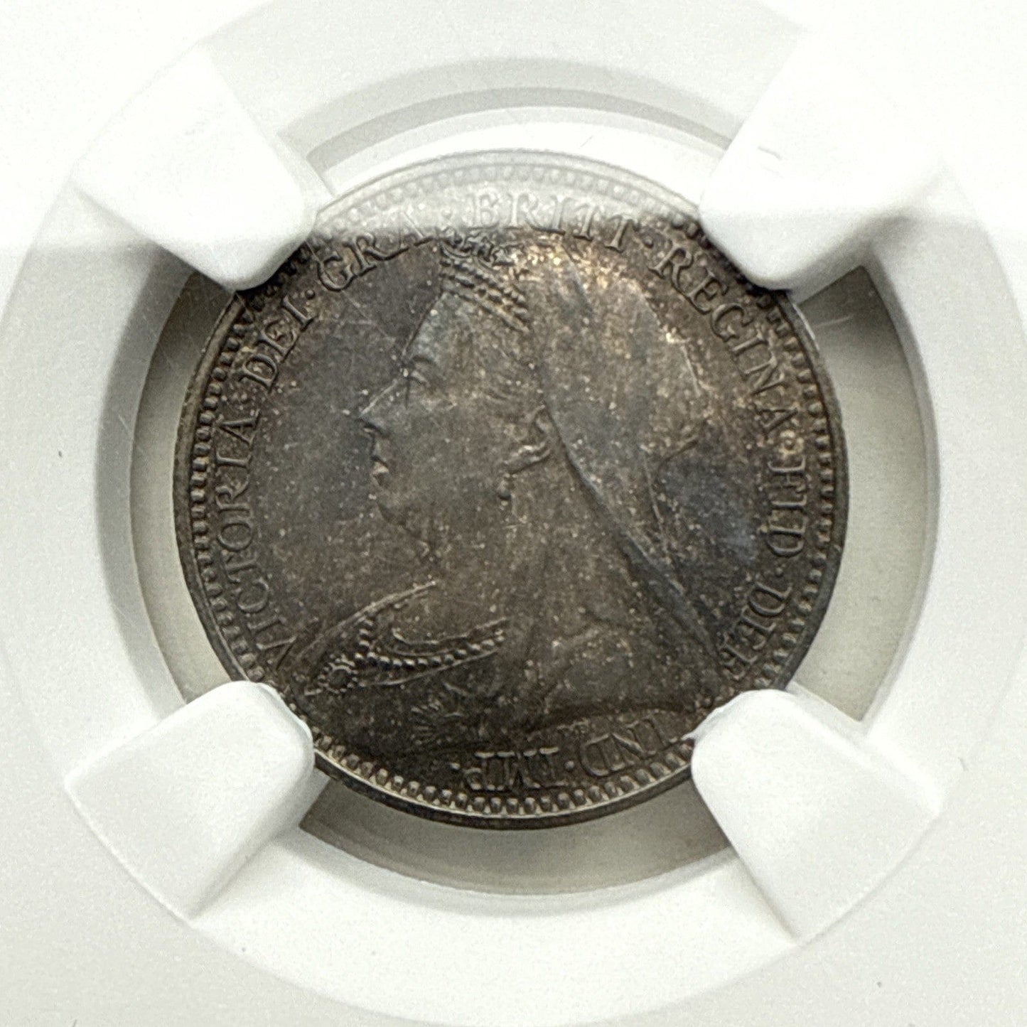 Exclusive Coins 1893 Great Britain  Three pence Queen Victoria Veiled Head Mint State Coin 62