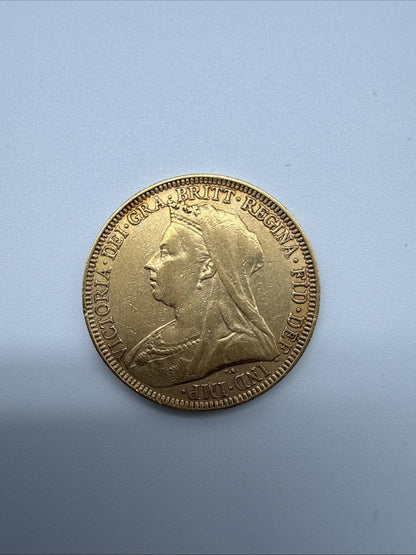 Exclusive Coins 1893 Queen Victoria Widow Head Full Gold Sovereign 22k 7.98g