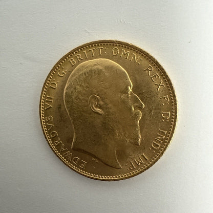 Exclusive Coins 1905 King Edward VII Full Gold Sovereign 22k Nice Example