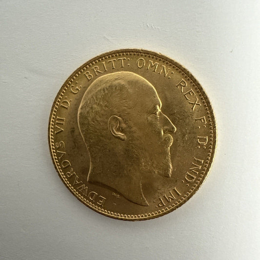 Exclusive Coins 1905 King Edward VII Full Gold Sovereign 22k Nice Example