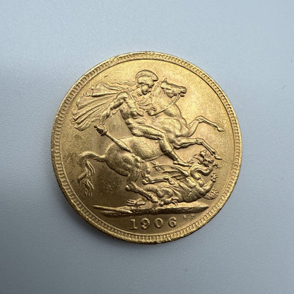 Exclusive Coins 1906 King Edward VII Full Gold Sovereign 22k