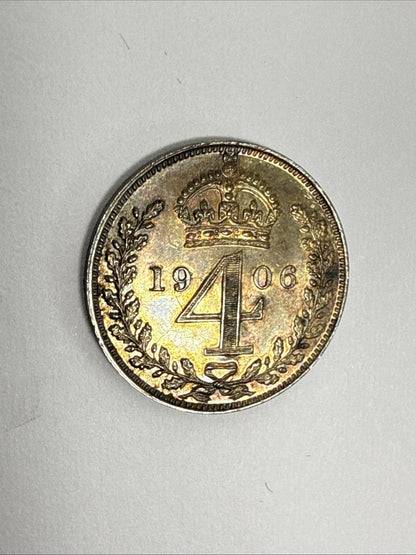 Exclusive Coins 1906 King Edward VII  Proof Silver Maundy Set In The Original Case Of Issue