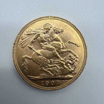 Exclusive Coins 1907 King Edward  VII Full Gold Sovereign 22k