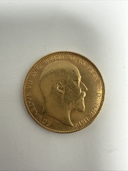 Exclusive Coins 1907 King Edward VII Full Gold Sovereign 22k Nice Example