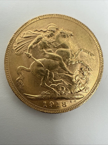 Exclusive Coins 1918 King George V Perth Mint Full Gold Sovereign 22k