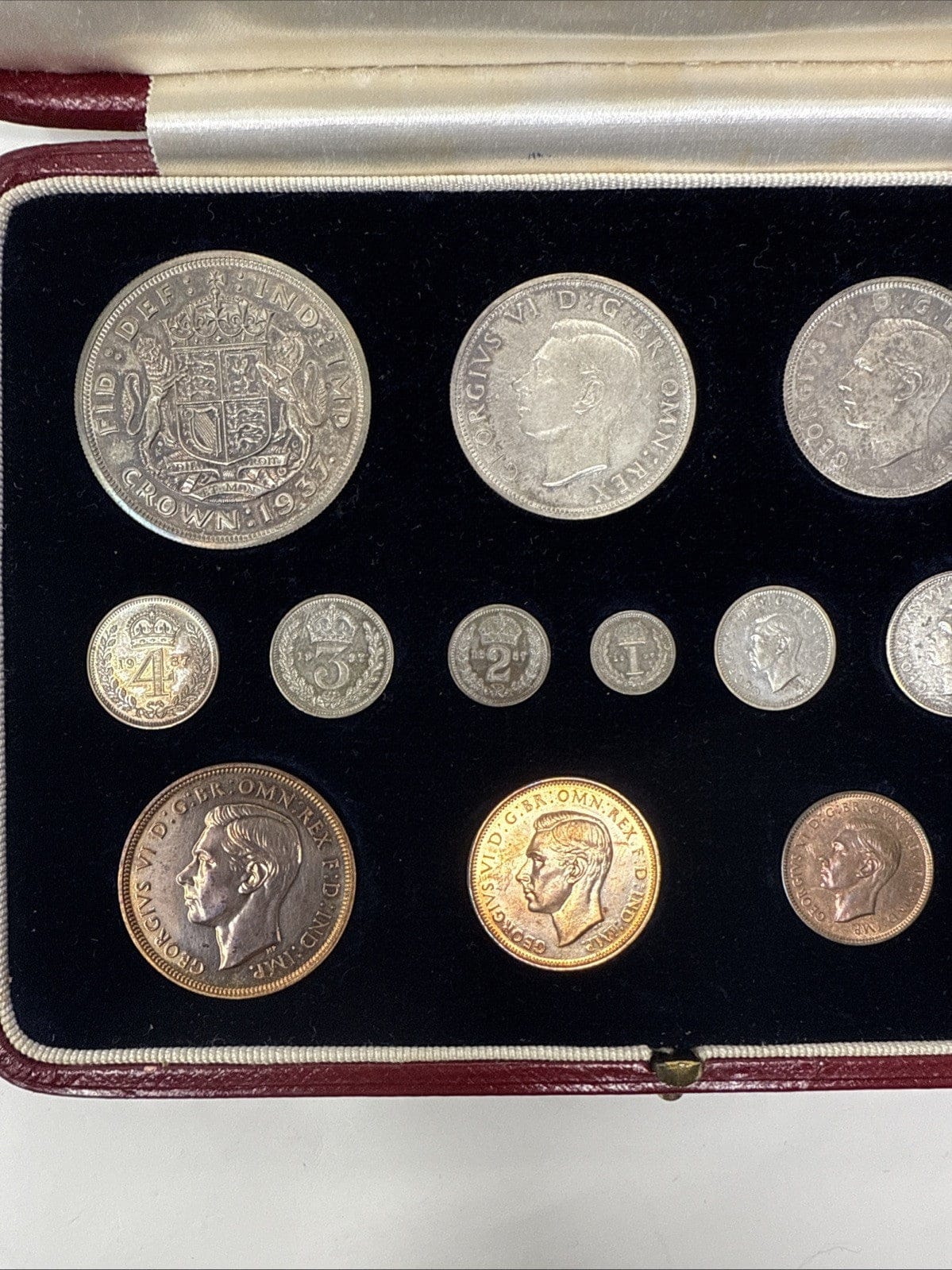 Exclusive Coins 1937 ProofSpecimen Coin Set - 15 Coins Including Maundy Money - In Original Case