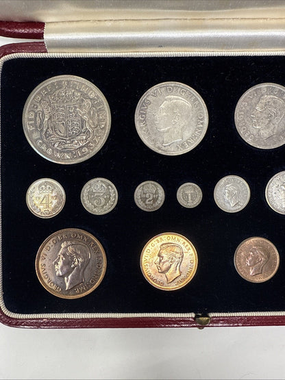 Exclusive Coins 1937 ProofSpecimen Coin Set - 15 Coins Including Maundy Money - In Original Case