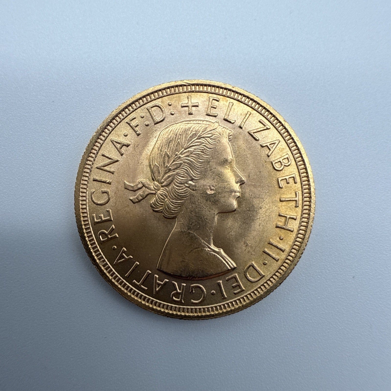 Exclusive Coins 1957 Queen Elizabeth II Full Gold Sovereign (First Year Of Issue ) Nice Grade