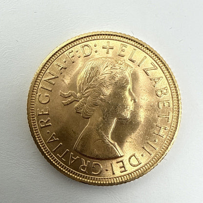 Exclusive Coins 1958 Queen Elizabeth II Full Gold Sovereign Nice Example 22k