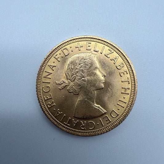 Exclusive Coins 1964 Queen Elizabeth II Full Gold Sovereign 22k Nice Grade