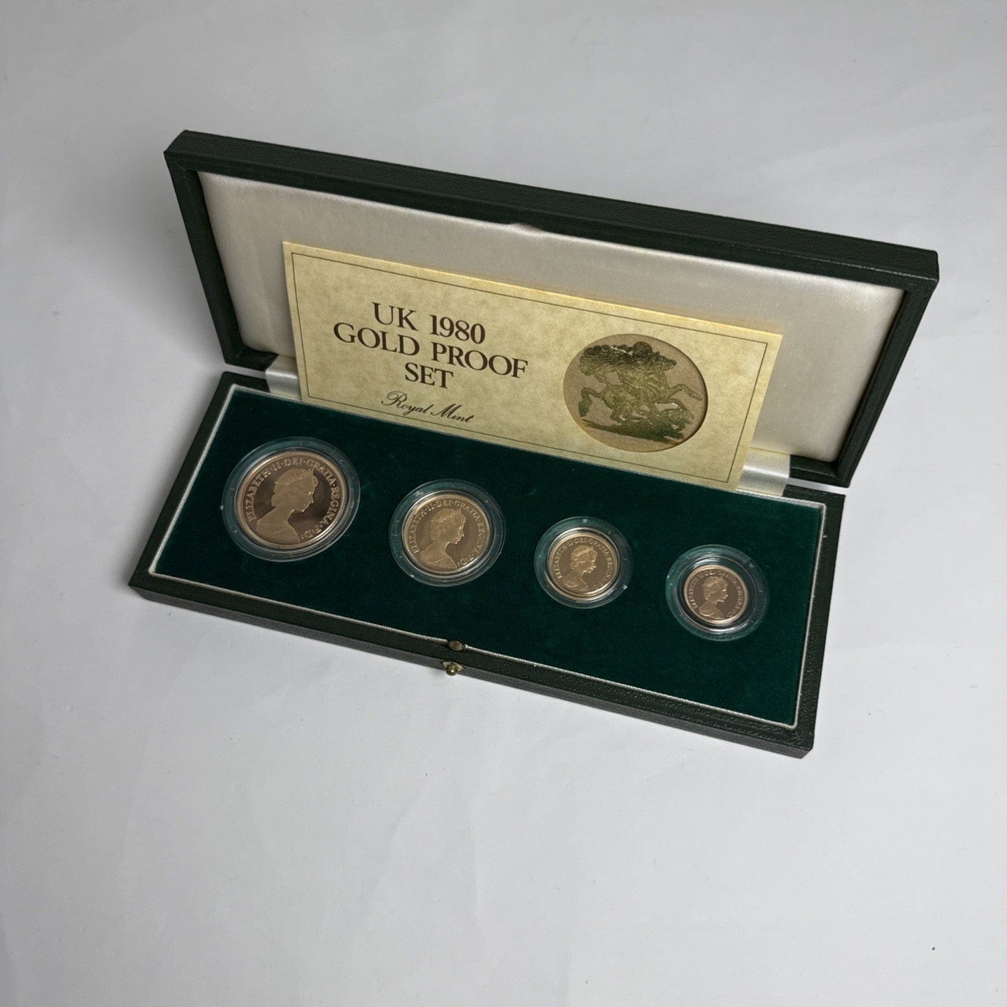 Exclusive Coins 1980 Queen Elizabeth II Four Coin Proof Set The First Year Of Issue 22k