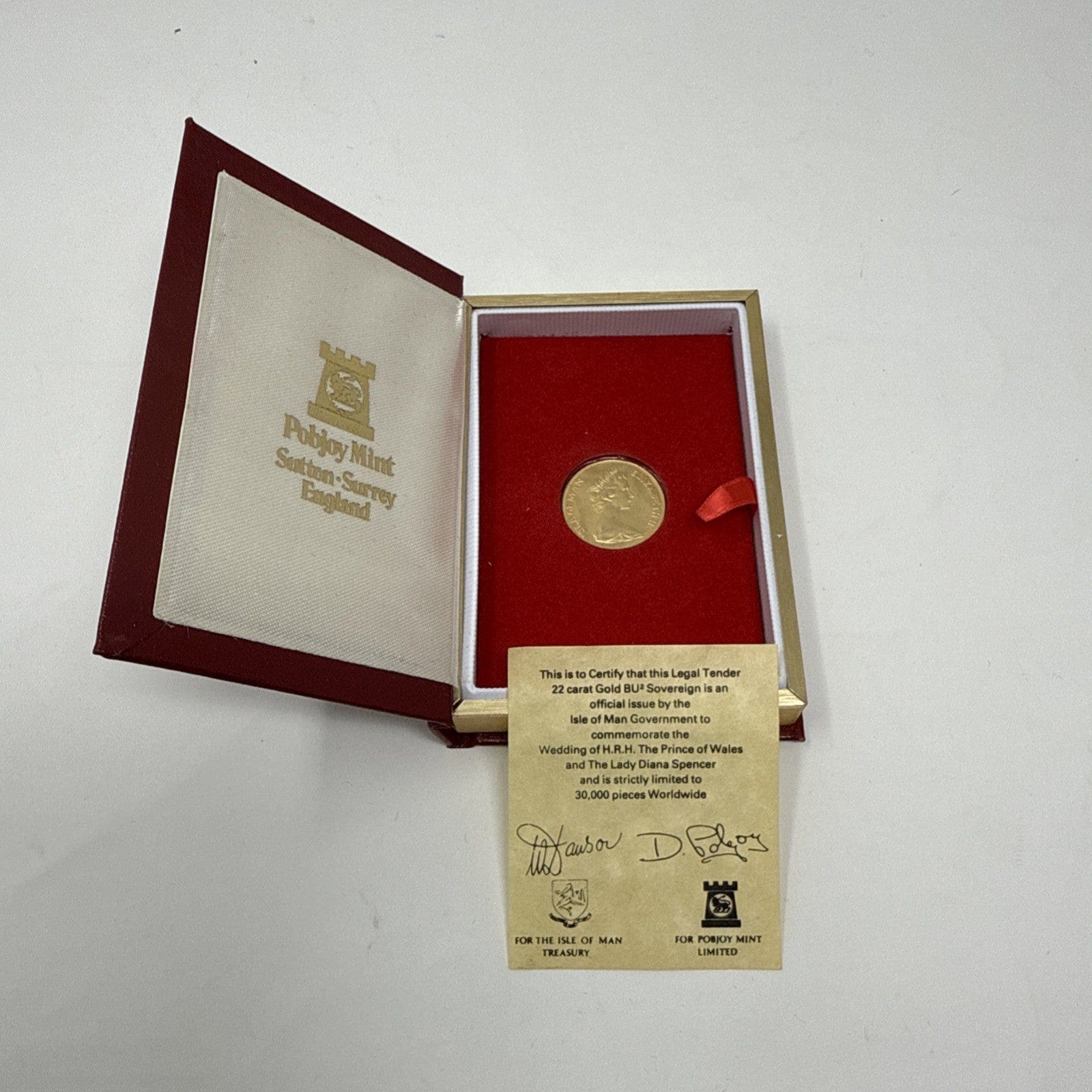 Exclusive Coins 1981 The Prince Of Wales & Lady Diana Gold BU Sovereign 22k