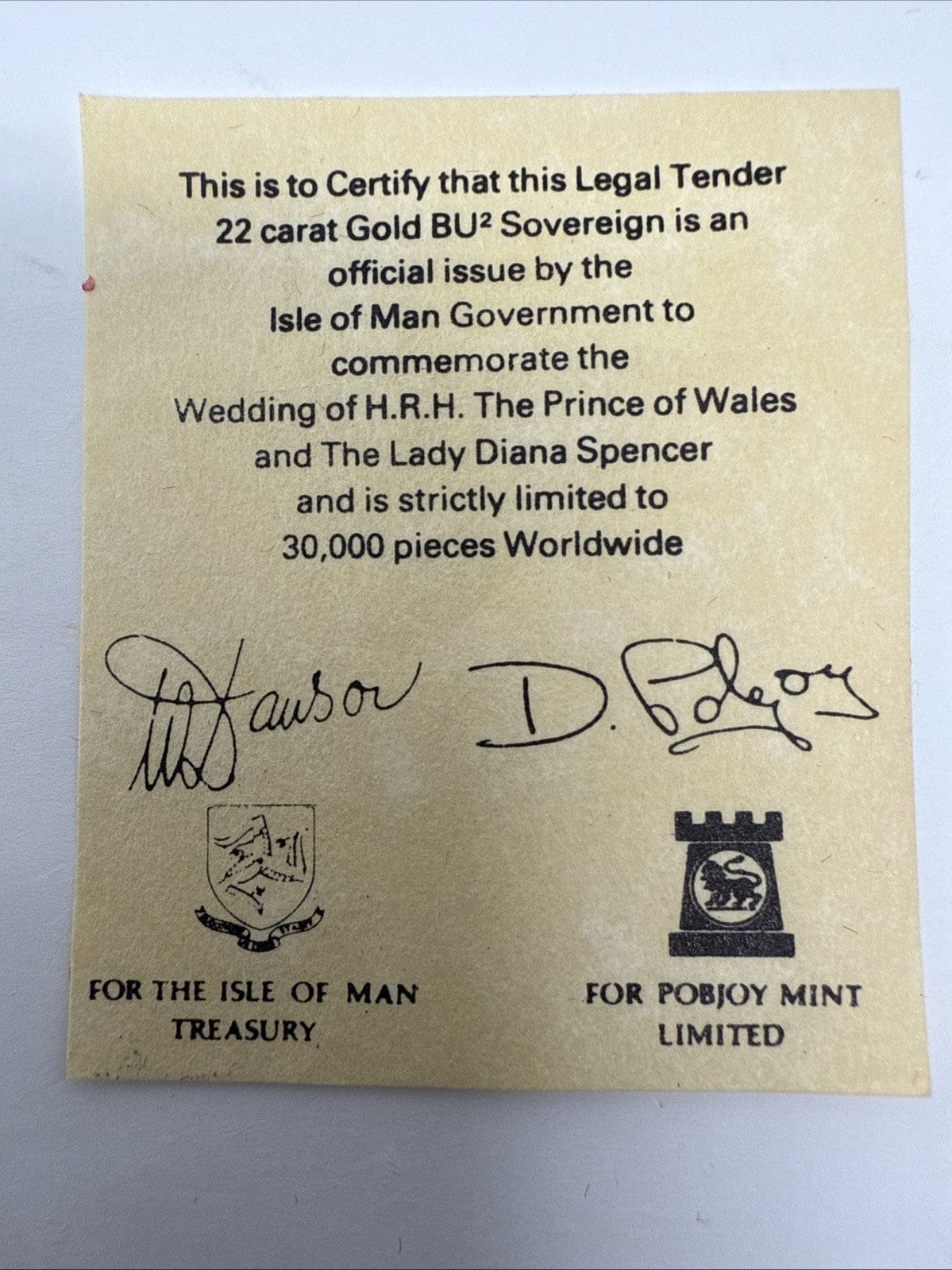 Exclusive Coins 1981 The Prince Of Wales & Lady Diana Gold BU Sovereign 22k