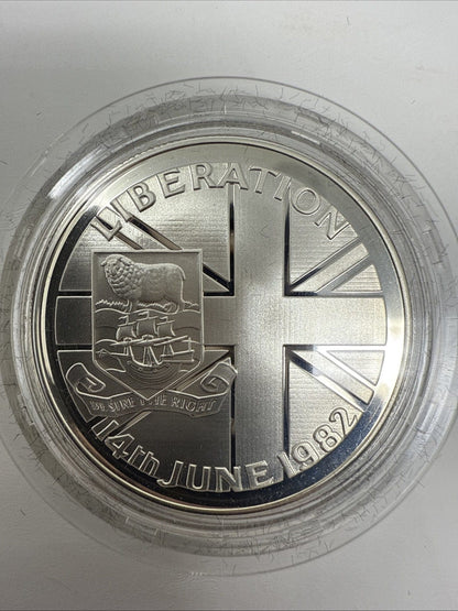 Exclusive Coins 1982 The Falklands Island Liberation Proof Silver Crown Royal Mint