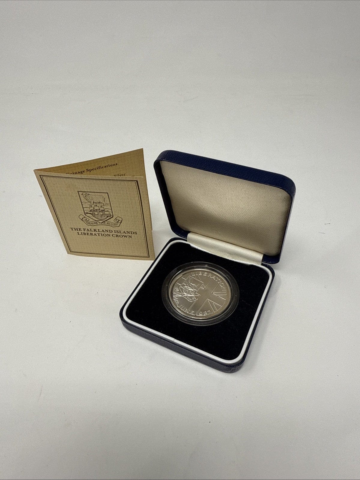 Exclusive Coins 1982 The Falklands Island Liberation Proof Silver Crown Royal Mint
