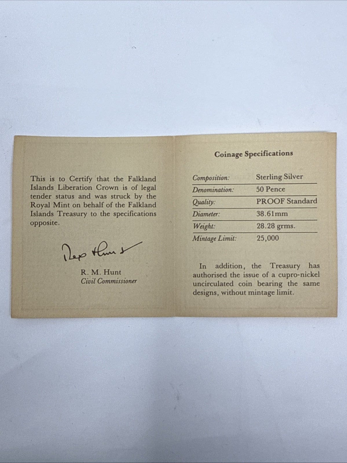 Exclusive Coins 1982 The Falklands Island Liberation Proof Silver Crown Royal Mint