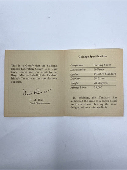 Exclusive Coins 1982 The Falklands Island Liberation Proof Silver Crown Royal Mint