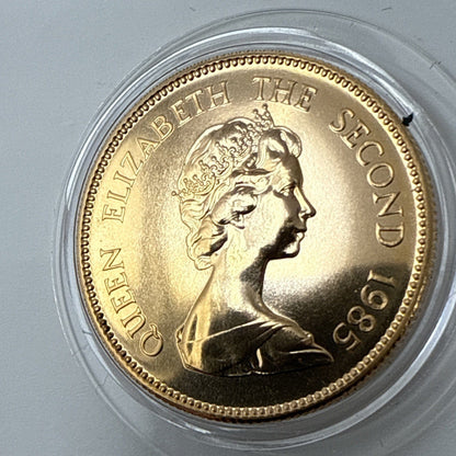 Exclusive Coins 1985 $1000 Lunar  Year Of The Ox  22k Gold Two Pound Coin  Royal Mint As Struck