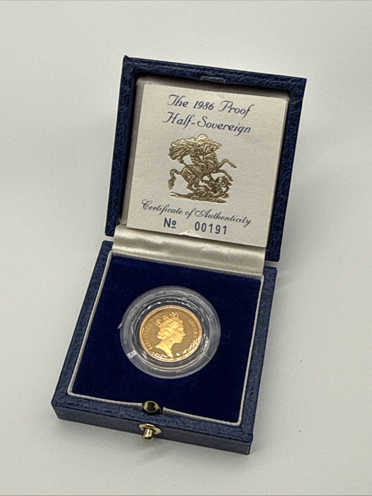 Exclusive Coins 1986 Queen Elizabeth II Proof Half Sovereign FDC Royal Mint