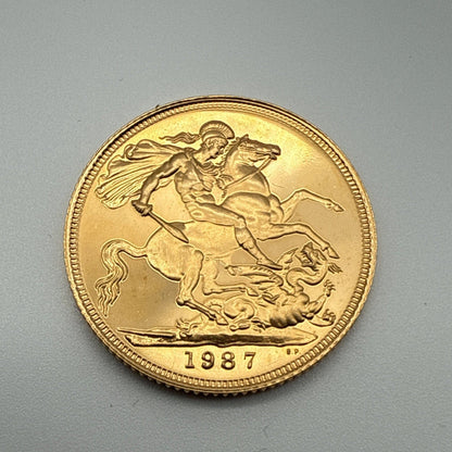 Exclusive Coins 1987 Queen Elizabeth II Proof Full Gold Sovereign