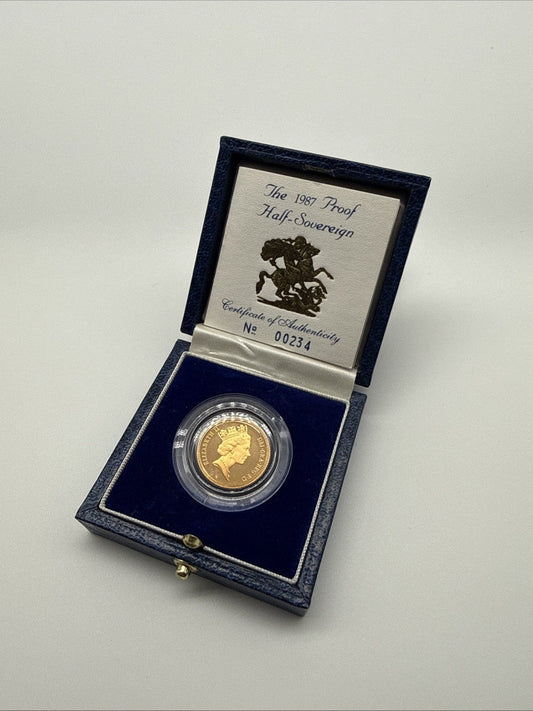 Exclusive Coins 1987 Queen Elizabeth II Proof Half Sovereign FDC Royal Mint