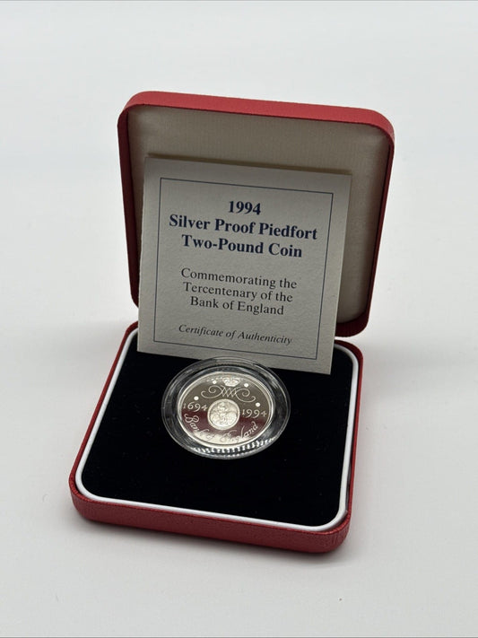 Exclusive Coins 1994 Silver Proof Piedfort Two Pound Coin Royal Mint Boxed & CoA