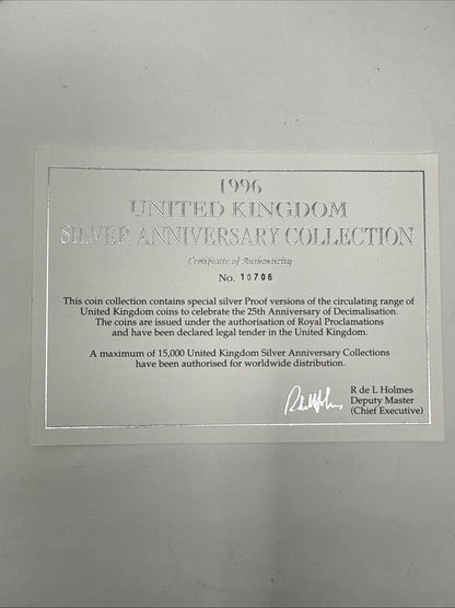 Exclusive Coins 1996 All Change Proof Silver Royal Mint Set Complete With COA