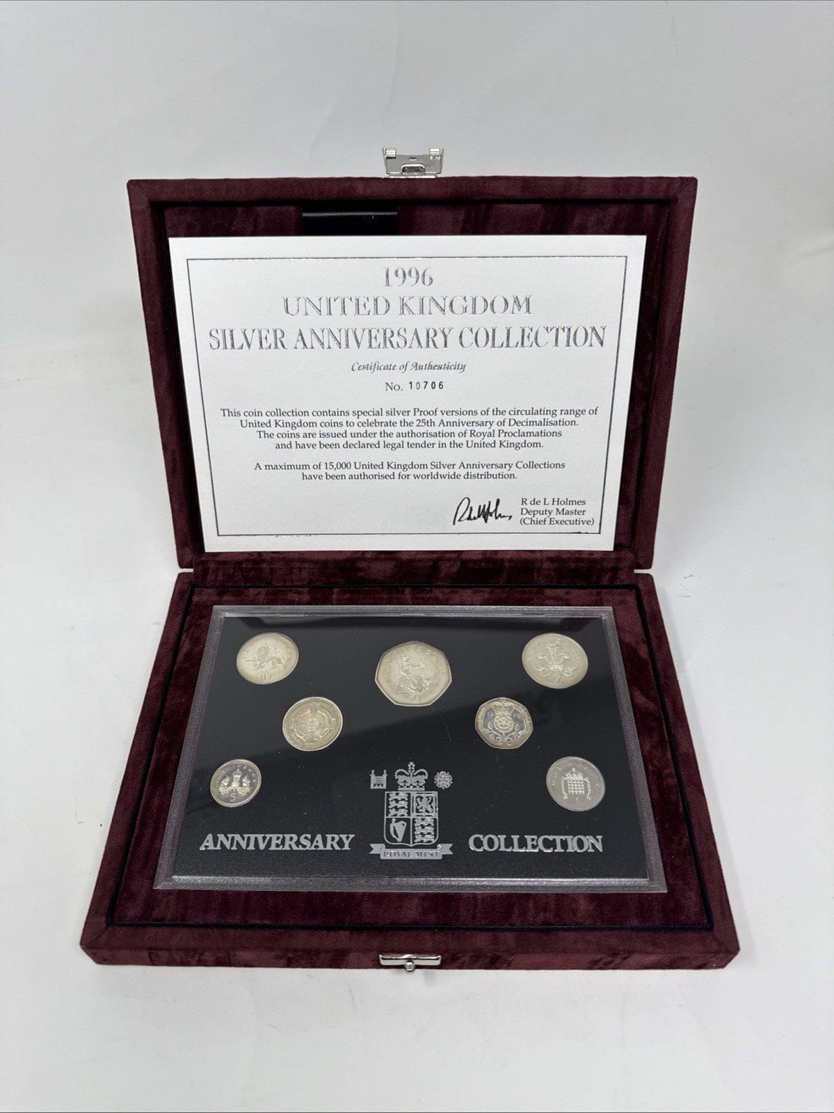 Exclusive Coins 1996 All Change Proof Silver Royal Mint Set Complete With COA