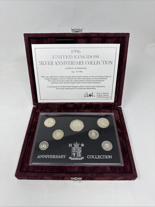 Exclusive Coins 1996 All Change Proof Silver Royal Mint Set Complete With COA